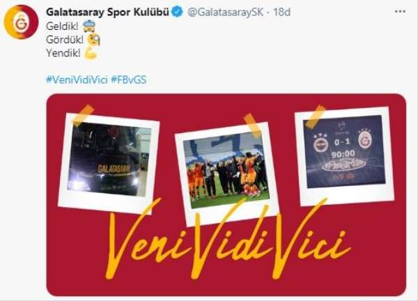 Galatasaray: 'Geldik! Gördük! Yendik! 