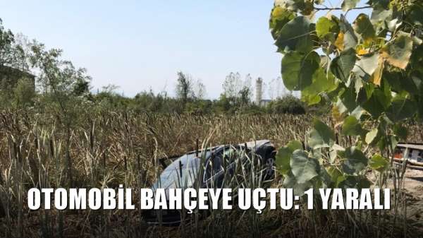 Otomobil bahçeye uçtu: 1 yaralı 