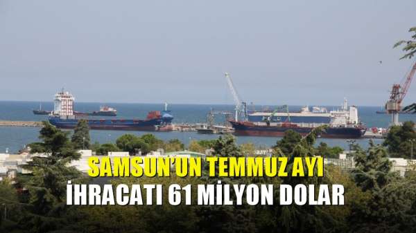 Samsun'un temmuz ayı ihracatı 61 milyon dolar 