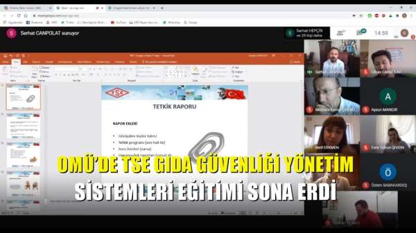 OMÜ'de TSE Gıda Güvenliği Yönetim Sistemleri eğitimi sona erdi 