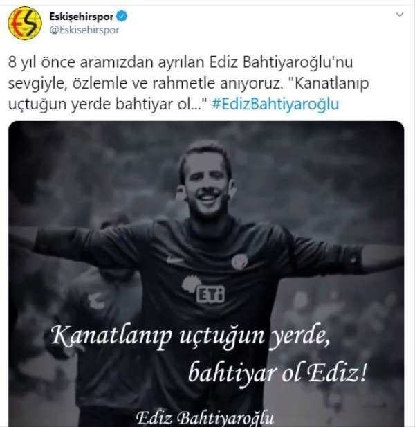 Eskişehirspor'dan Ediz Bahtiyaroğlu paylaşımı 