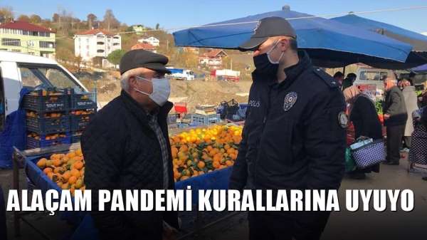 Alaçam pandemi kurallarına uyuyor 