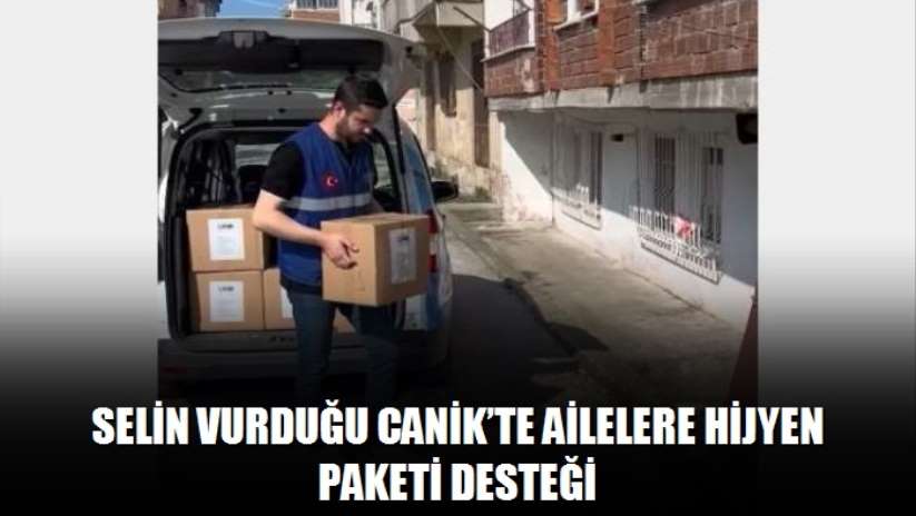 Selin vurduğu Canik'te ailelere hijyen paketi desteği