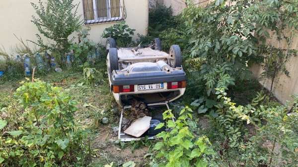 Sarıyer'de feci kaza: Otomobil 10 metreden evin bahçesine uçtu 