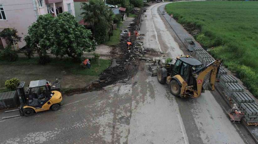 Tekkeköy'e 2,5 km uzunluğunda çift yönlü kaldırım