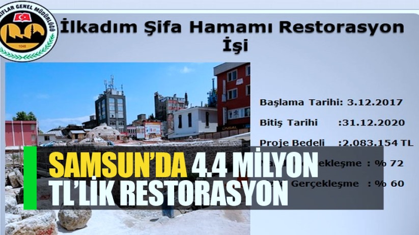 Samsun'da 4,4 milyon TL'lik restorasyon