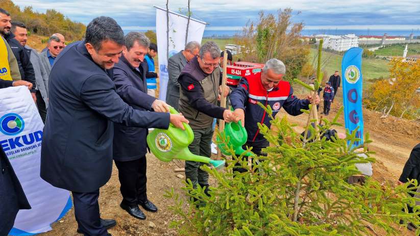 Samsun'da 'Milli Ağaçlandırma Günü'nde 100 Bin Fidan Toprakla Buluştu