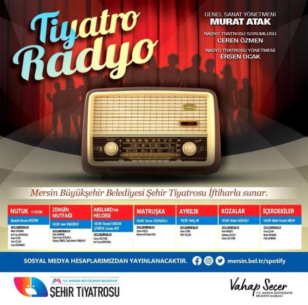 Mersin Büyükşehir Belediyesinden pandemide nostalji: 'Radyo Tiyatrosu' 