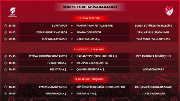 Türkiye Kupası programı açıklandı 