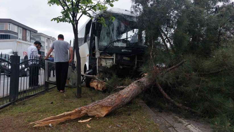 Samsun'da 9 kişinin yaralandığı işçi servisi kazasında polis, yaralı karga yavrusuna da hastaneye götürdü