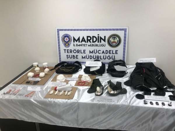 Mardin'de spor çantasına gizlenmiş patlayıcı madde ve bomba ele geçirildi