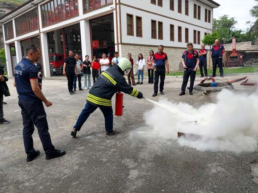 Safranbolu'da itfaiyeden sertifikalı eğitim