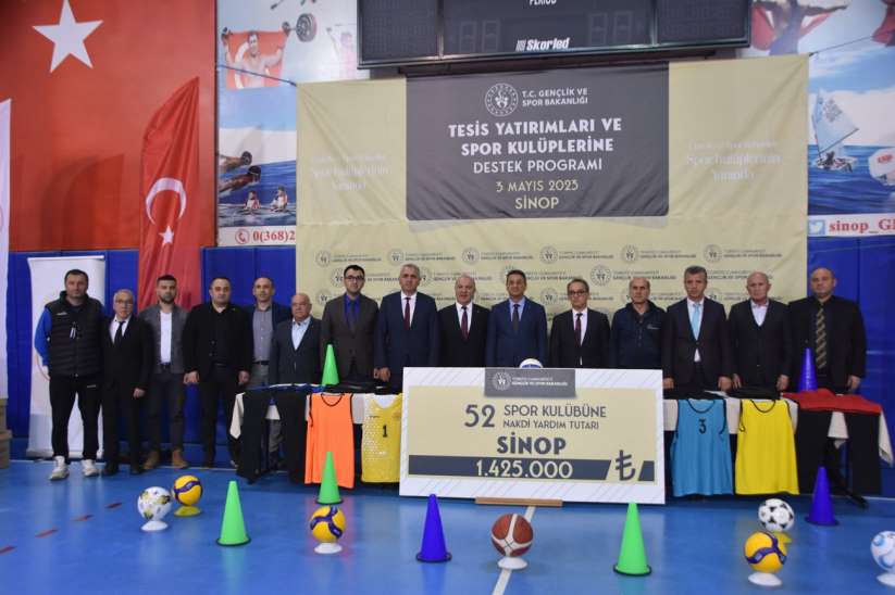 Sinop'ta 52 spor kulübüne 1,4 milyon lira destek