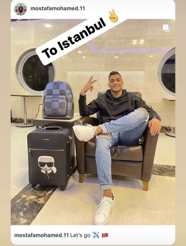 Mostafa Mohamed uçağa bindi, İstanbul yolculuğu başladı 