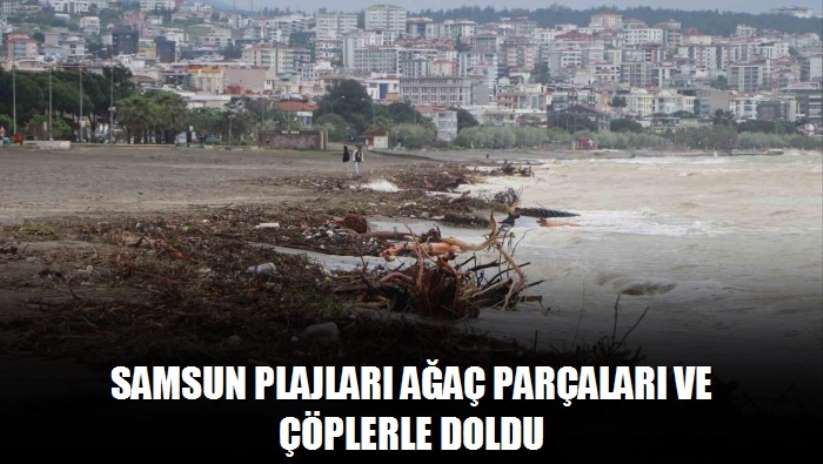 Samsun plajları ağaç parçaları ve çöplerle doldu